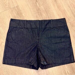 ANN TAYLOR SIGNATURE~Women’s Dark Blue Flat Front Chambray Shorts~ 8~EUC~SKU184